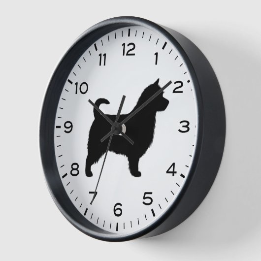 オーストラリアのテリア犬の毛のシルエット 壁時計 (傾斜)
