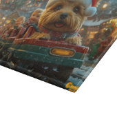 オーストラリアのテリア犬ローラーコースターのクリスマス カッティングボード (角)