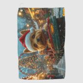 オーストラリアのテリア犬ローラーコースターのクリスマス ゴルフタオル (正面)