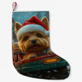 オーストラリアのテリア犬ローラーコースターのクリスマス スモールクリスマスストッキング (正面)