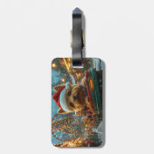 オーストラリアのテリア犬ローラーコースターのクリスマス ラゲッジタグ (裏面縦)