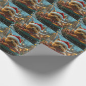 オーストラリアのテリア犬ローラーコースターのクリスマス ラッピングペーパー (角)