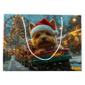 オーストラリアのテリア犬ローラーコースターのクリスマス ラージペーパーバッグ (裏面)