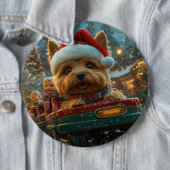 オーストラリアのテリア犬ローラーコースターのクリスマス 缶バッジ (インサイチュ)