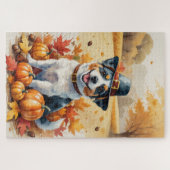 オーストラリアのテリア紅葉感謝祭アート ジグソーパズル (横)
