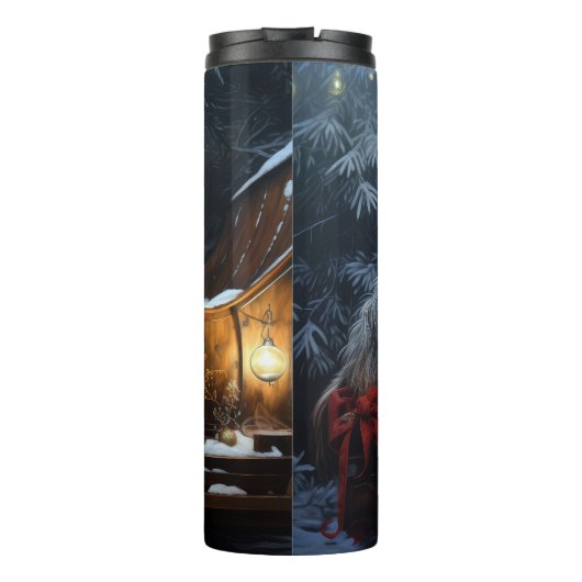 オーストラリアのテリア雪そりのクリスマスデコール タンブラー (裏面)