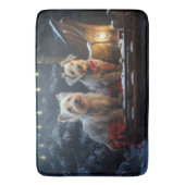 オーストラリアのテリア雪そりのクリスマスデコール バスマット (正面縦)