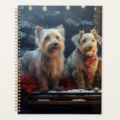 オーストラリアのテリア雪そりのクリスマスデコール プランナー手帳 (正面)