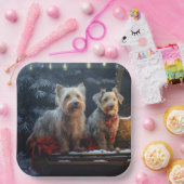 オーストラリアのテリア雪そりのクリスマスデコール ペーパープレート (パーティー)