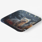 オーストラリアのテリア雪そりのクリスマスデコール ペーパープレート (傾斜あり)