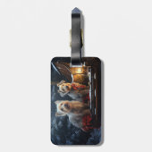 オーストラリアのテリア雪そりのクリスマスデコール ラゲッジタグ (裏面縦)