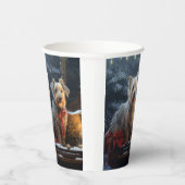 オーストラリアのテリア雪そりのクリスマスデコール 紙コップ (右)