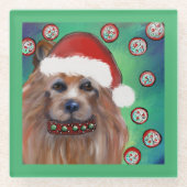 オーストラリアのテリア ガラスコースター (正面)