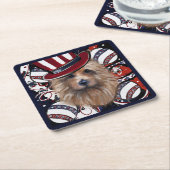 オーストラリアのテリア スクエアペーパーコースター (アングル)