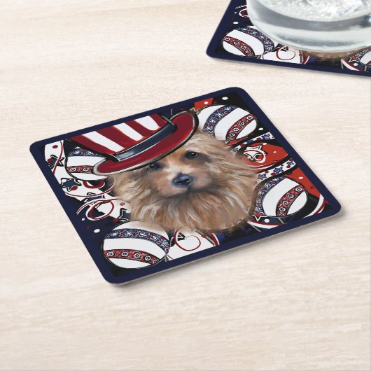 オーストラリアのテリア スクエアペーパーコースター (アングル)
