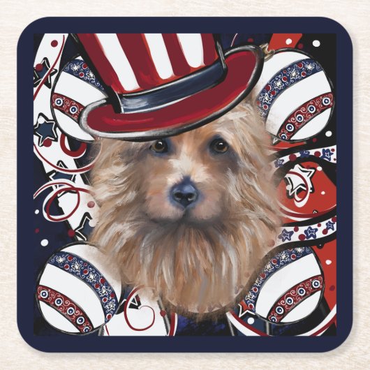 オーストラリアのテリア スクエアペーパーコースター (正面)