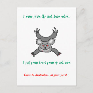 オーストラリアのドロップベアポストカード ポストカード