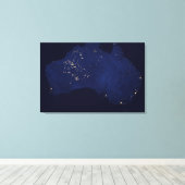 オーストラリアのナイトライトを衛星。 キャンバスプリント (インサイチュ (ウッドフロア))