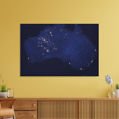 オーストラリアのナイトライトを衛星。 キャンバスプリント (インサイチュ (リビング))