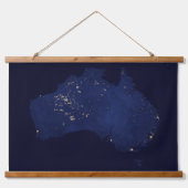 オーストラリアのナイトライトを衛星。 吊り下げ型タペストリー (正面)