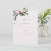 オーストラリアのネイティブガムリーフウェディング招待状 エンクロージャーカード (スタンド正面)