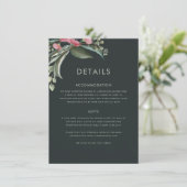 オーストラリアのネイティブガムリーフウェディング招待状 エンクロージャーカード (スタンド正面)