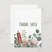 オーストラリアのネイティブ フローラル サンクス カード (正面/裏面)