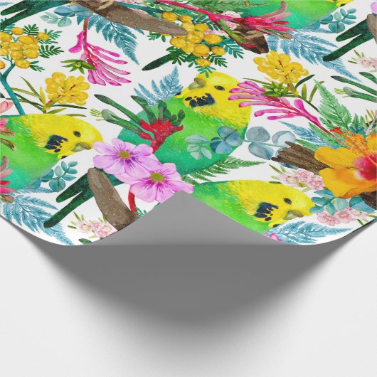 オーストラリアのバドジェリガーのワイルドフラワーパターン ラッピングペーパー (角)