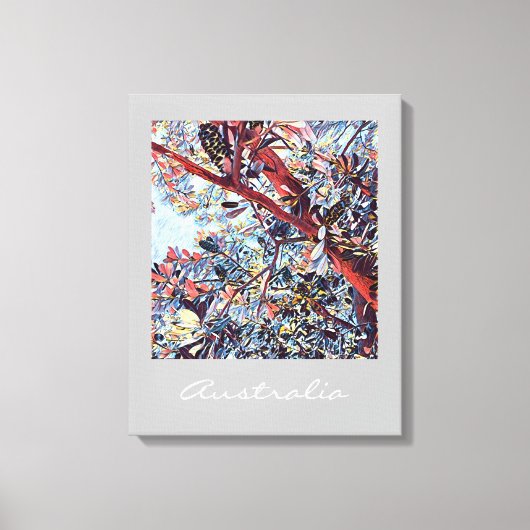 オーストラリアのバンクシアの木の先住民植物 キャンバスプリント (正面)