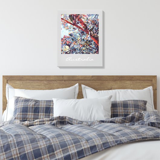 オーストラリアのバンクシアの木の先住民植物 キャンバスプリント (インサイチュ (寝室))