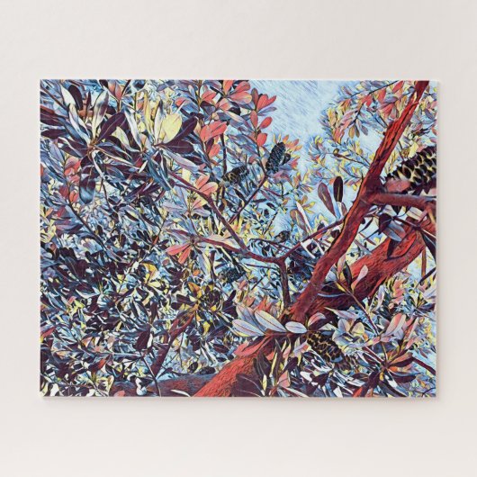 オーストラリアのバンクシアの木の先住民植物 ジグソーパズル (横)