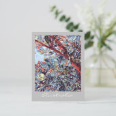 オーストラリアのバンクシアの木の先住民植物 ポストカード (スタンド正面)