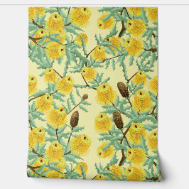 オーストラリアのバンクシアの花の黄色の壁紙 壁紙