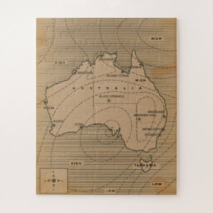 オーストラリアのビンテージ天気図 ジグソーパズル