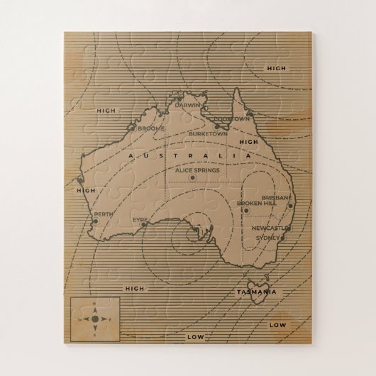 オーストラリアのビンテージ天気図 ジグソーパズル (縦)