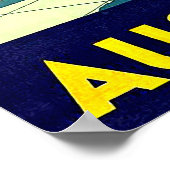 オーストラリアのビーチ、ビュー、テラスの人々、ヴィンテージ ポスター (角)