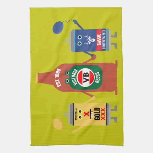 オーストラリアのビール愛好家と飲み物 キッチンタオル (縦)