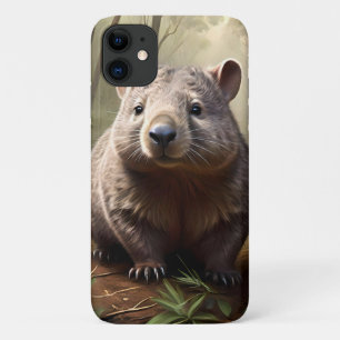 オーストラリアのブッシュランドにあるオージー・ウォンバット。 iPhone 11 ケース