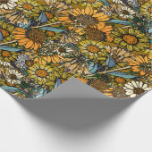 オーストラリアのブッシュワイルドフラワーサマーガーデン ラッピングペーパー (角)