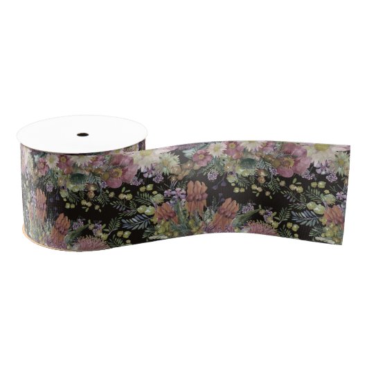 オーストラリアのブッシュワイルドフラワー グログランリボン (リール)