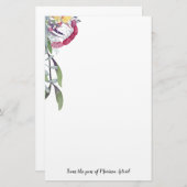 オーストラリアのブーケフローラの水色 便箋 (正面/裏面)