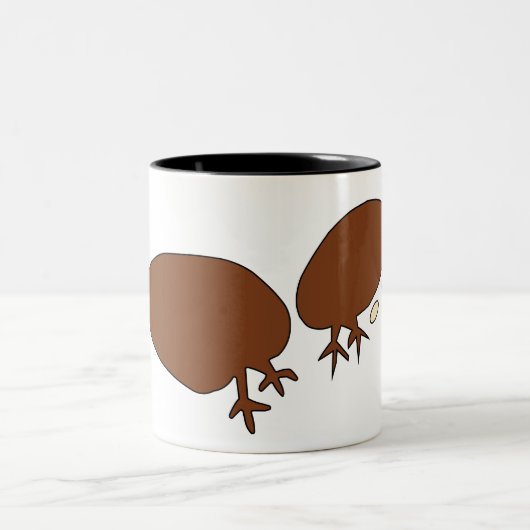 オーストラリアのペトログリフ鳥卵と鳥 ツートーンマグカップ (中央)