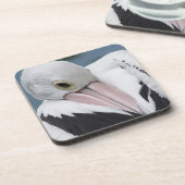 オーストラリアのペリカンのクローズアップ コースター (左側)