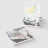 オーストラリアのペリカンのクローズアップ ストーンコースター (横)