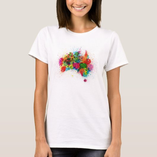 オーストラリアのペンキは地図をはねかけます Tシャツ (正面)