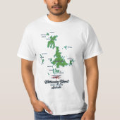 オーストラリアのホイットサンデー諸島の地図ポスター Tシャツ (正面)