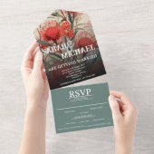 オーストラリアのボタニカル・ワタリア オールインワン招待状 (貼ってはがせる)