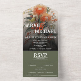 オーストラリアのボタニカル・ワタリア オールインワン招待状