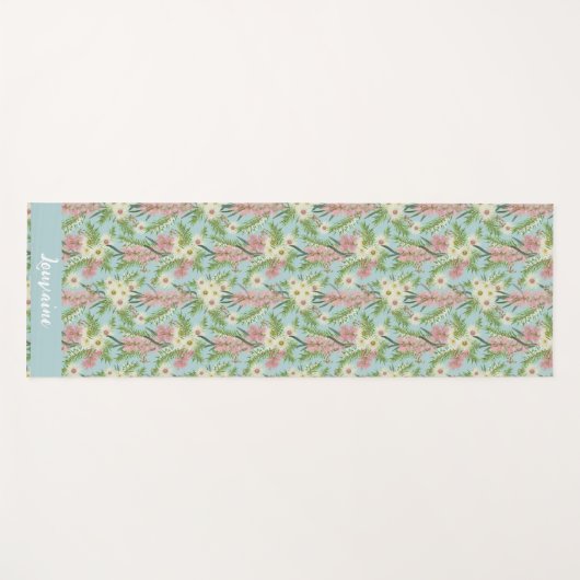 オーストラリアのボトルブラシカントリーガーデンブルーヨガマ ヨガマット (正面(横))