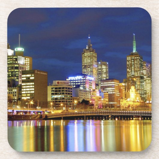 オーストラリアのメルボルン。2人の夜景 コースター (正面)